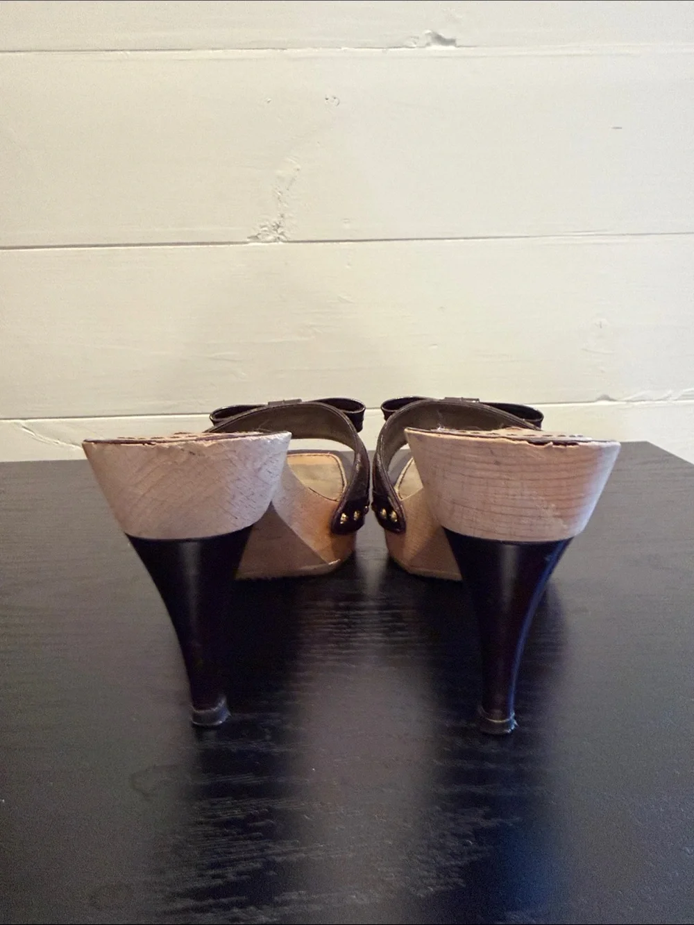 Authentic Louis Vuitton Monogram Bow Wooden Sandal Size 36